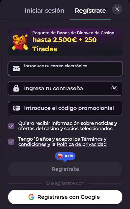 Registro e inicio 